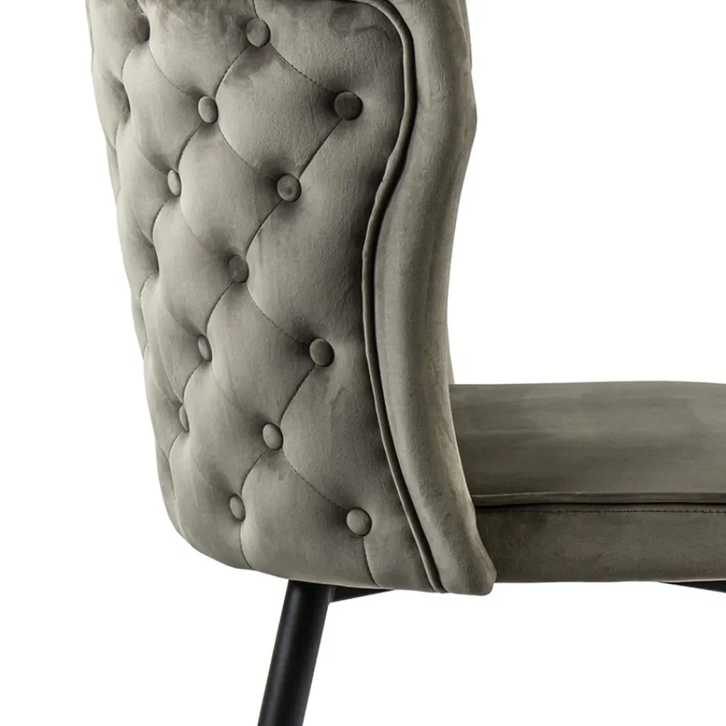 Luxe eetkamerstoel taupe met zwarte poot>Straluma Shop