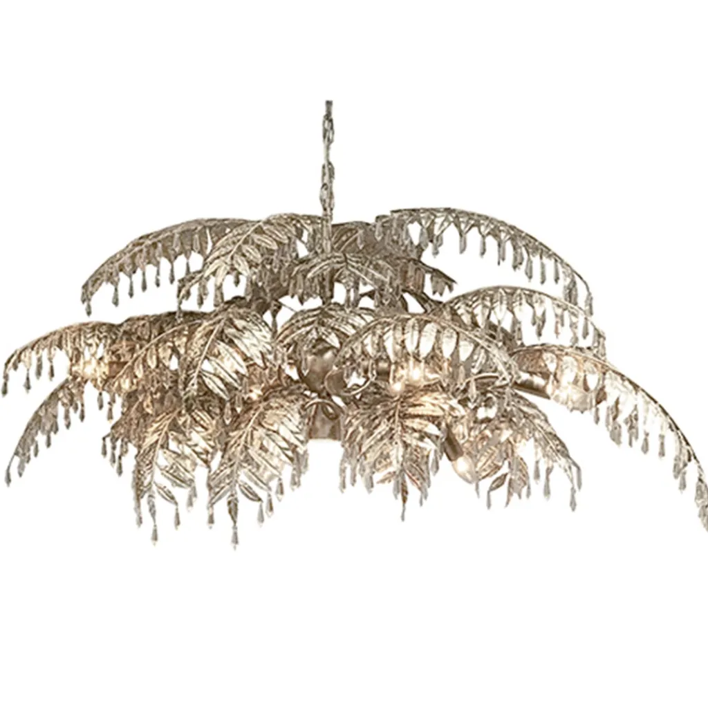 Luxe eettafelhanglamp palm oud zilver>Straluma Clearance
