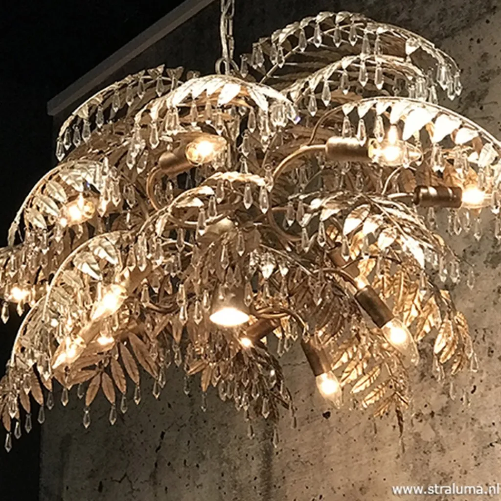 Luxe eettafelhanglamp palm oud zilver>Straluma Clearance
