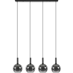 Luxe 4-lichts eettafelhanglamp met smoke glazen bollen>Straluma Best