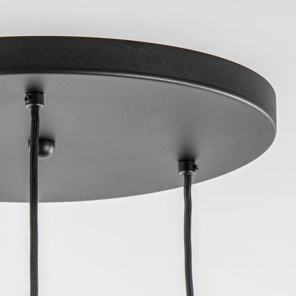 Luxe 3-lichts hanglamp rond met smoke glazen kappen>Straluma New