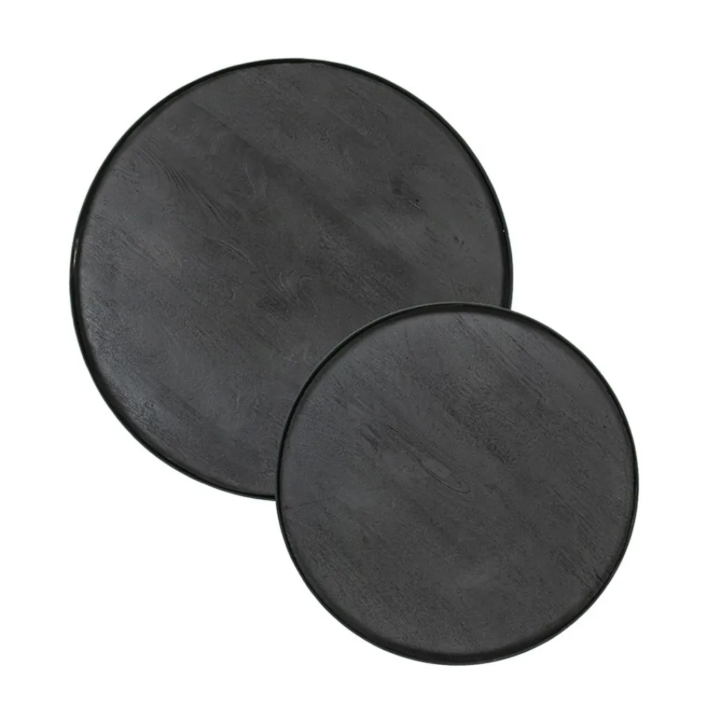 Mango houten koffietafel set van 2 zwart>Straluma Outlet