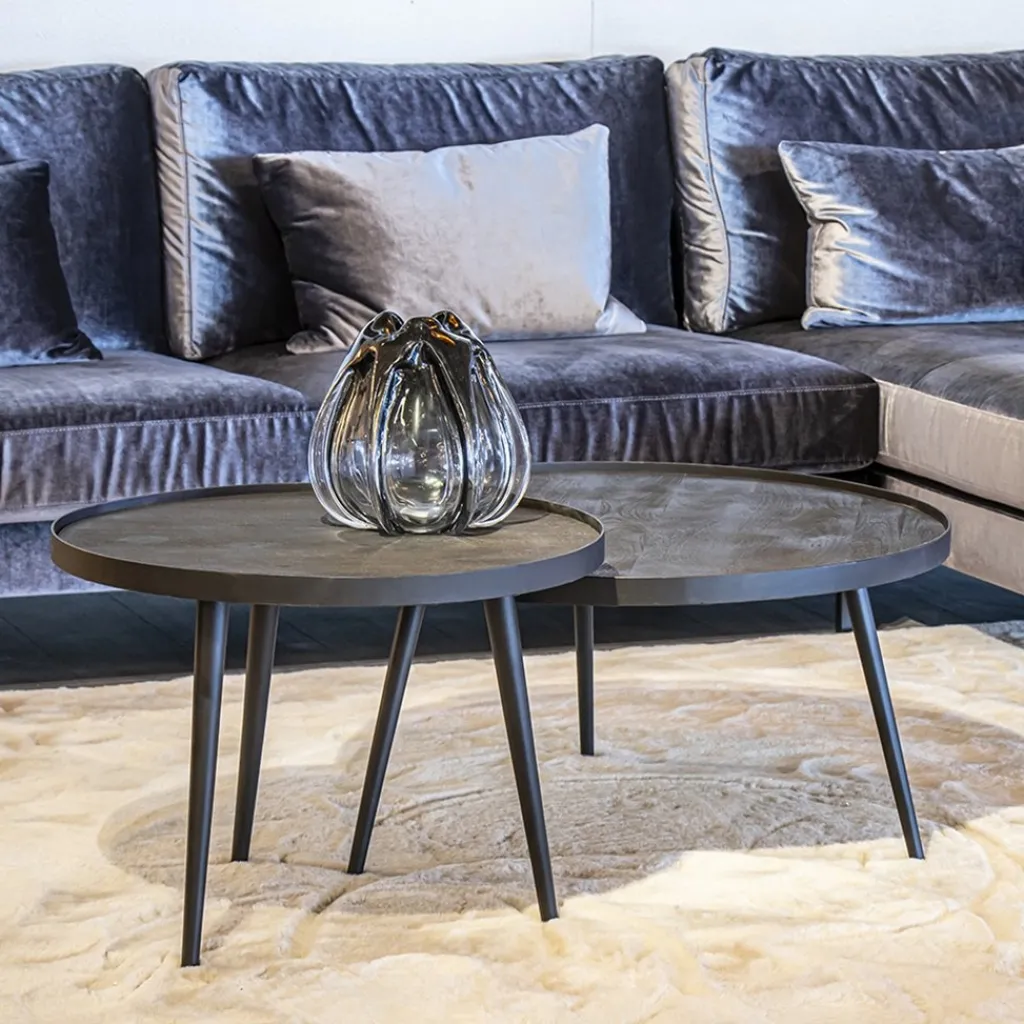 Mango houten koffietafel set van 2 zwart>Straluma Outlet