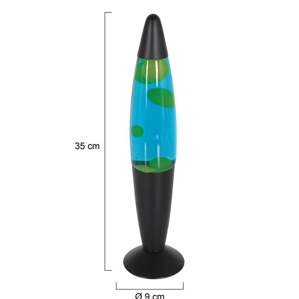 Mat zwarte lavalamp met blauw water en groene vlekken>Straluma Clearance