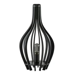 Mat zwarte tafellamp houten kegel>Straluma Cheap