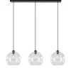 Moderne eettafelhanglamp zwart met helder glas>Straluma Best Sale