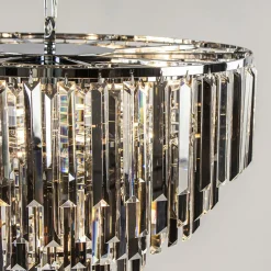 Moderne kroonluchter chroom met helder en smoke glas><noscript><img width=