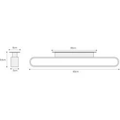 Moderne LED badkamer wandlamp zwart 60 cm><noscript><img width=