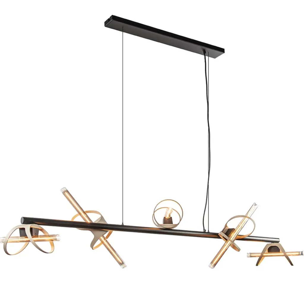 Moderne LED design hanglamp zwart met goud>Straluma New