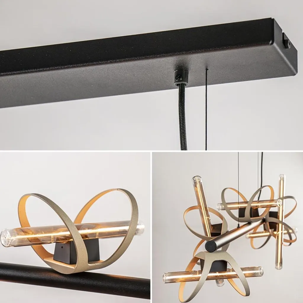 Moderne LED design hanglamp zwart met goud>Straluma New