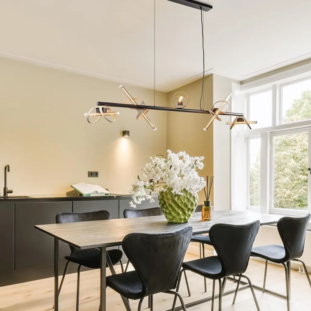 Moderne LED design hanglamp zwart met goud>Straluma New