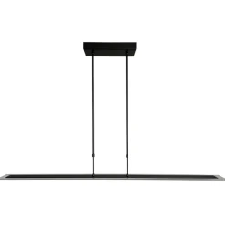 Moderne LED hanglamp balk mat zwart met smoke glas>Straluma Best Sale