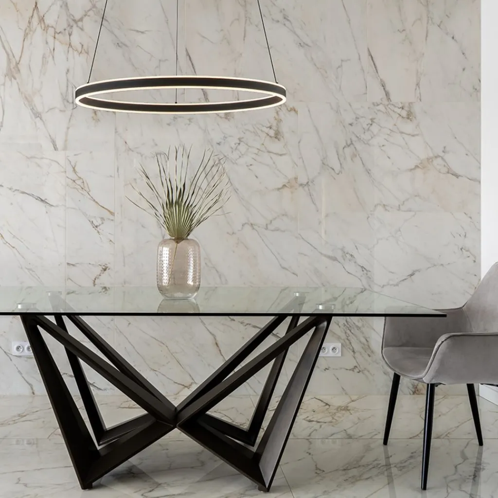 Moderne LED hanglamp zwarte ring 80 cm>Straluma Best Sale