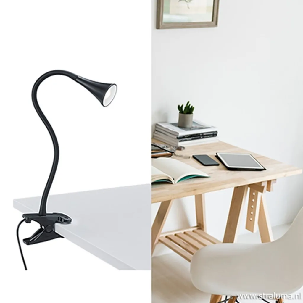 Moderne LED klemspot leeslamp zwart>Straluma Store