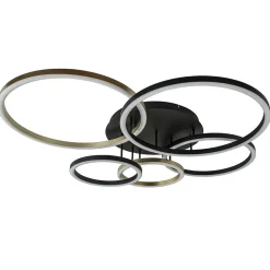 Moderne LED plafondlamp ringen zwart/goud dimbaar>Straluma Discount