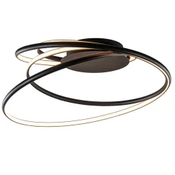 Moderne LED plafondlamp ringen zwart 3-standen dimbaar>Straluma Cheap