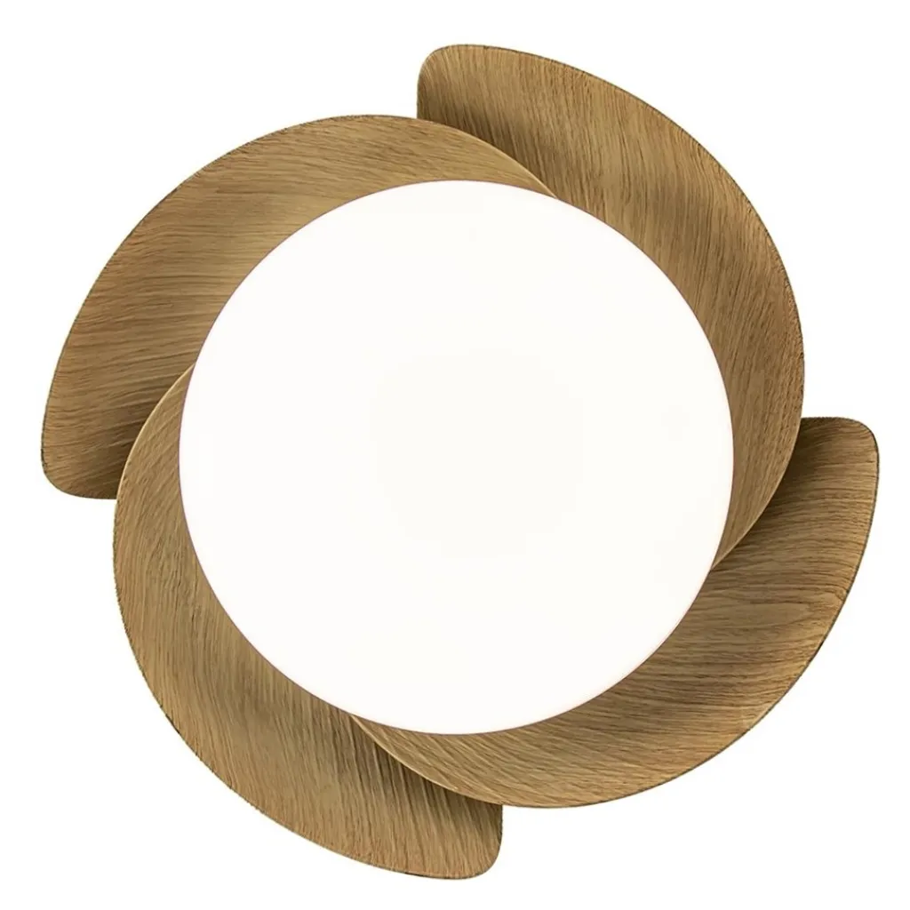 Moderne LED plafondventilator wit met houten bladen>Straluma Discount