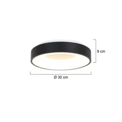 Moderne LED plafonnière zwart rond 30 cm><noscript><img width=
