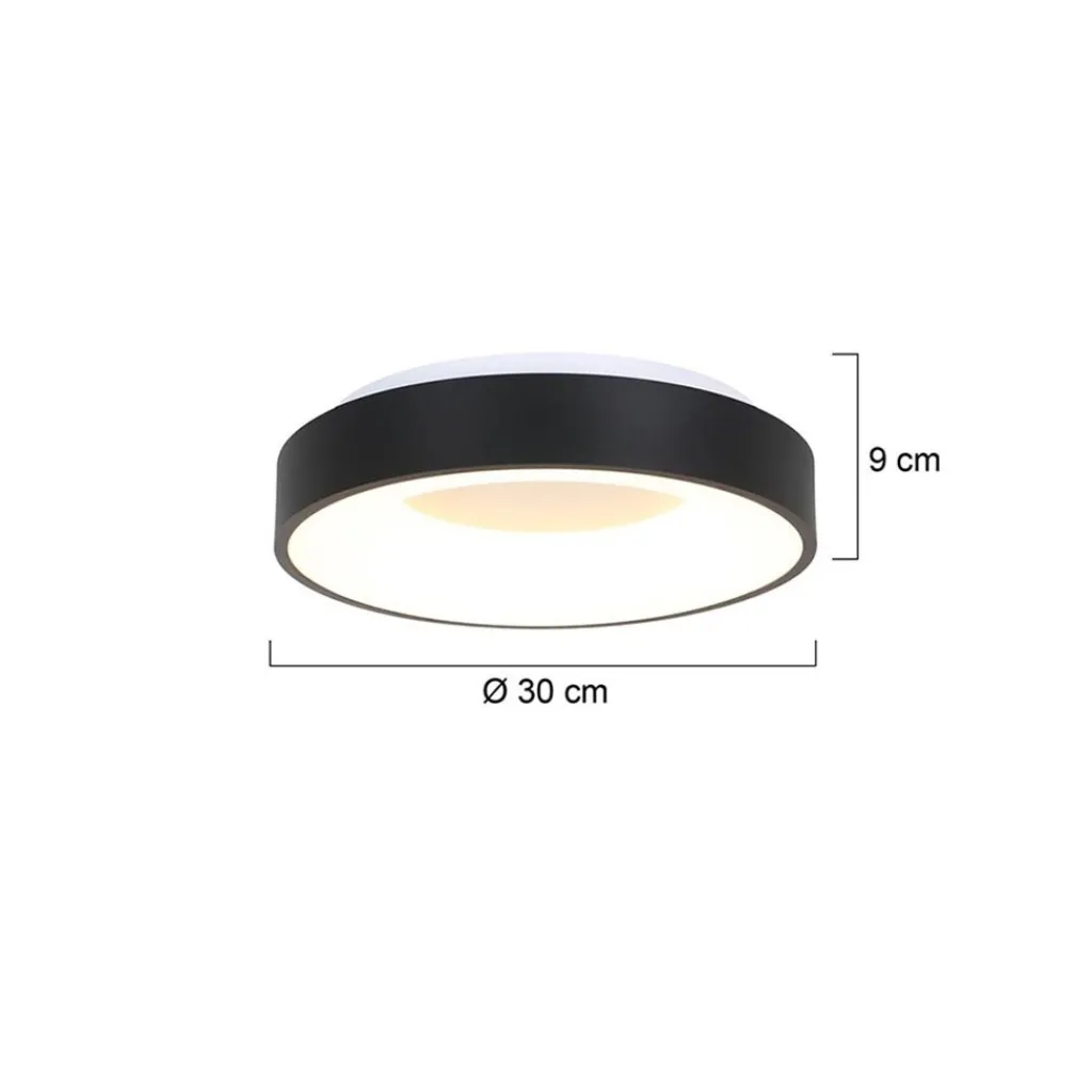 Moderne LED plafonnière zwart rond 30 cm>Straluma Best Sale