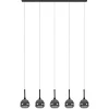 Moderne 5-lichts eettafelhanglamp zwart met dubbel glas>Straluma Outlet