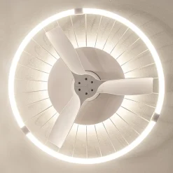 Moderne plafondventilator wit inclusief LED verlichting><noscript><img width=