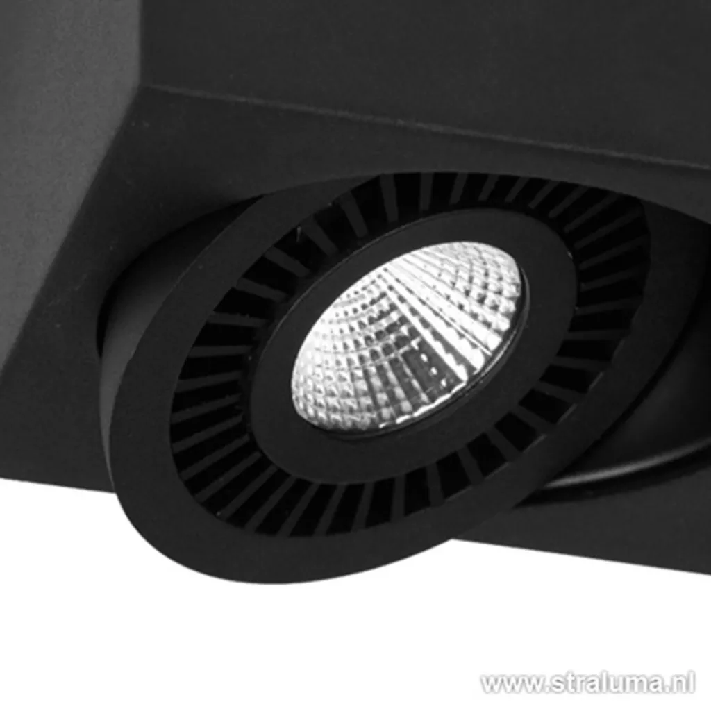 Opbouwspot box zwart 1-lichts led>Straluma Discount