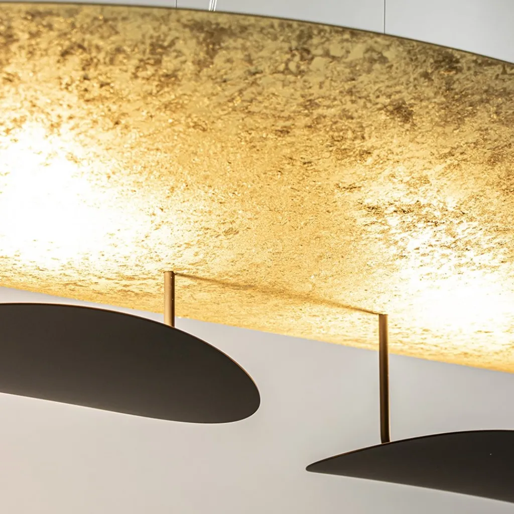 Ovale design LED hanglamp goldleaf met zwart>Straluma Online