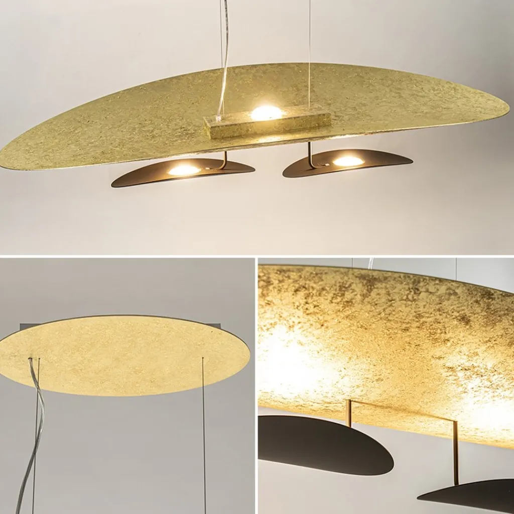Ovale design LED hanglamp goldleaf met zwart>Straluma Online