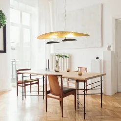 Ovale design LED hanglamp goldleaf met zwart><noscript><img width=