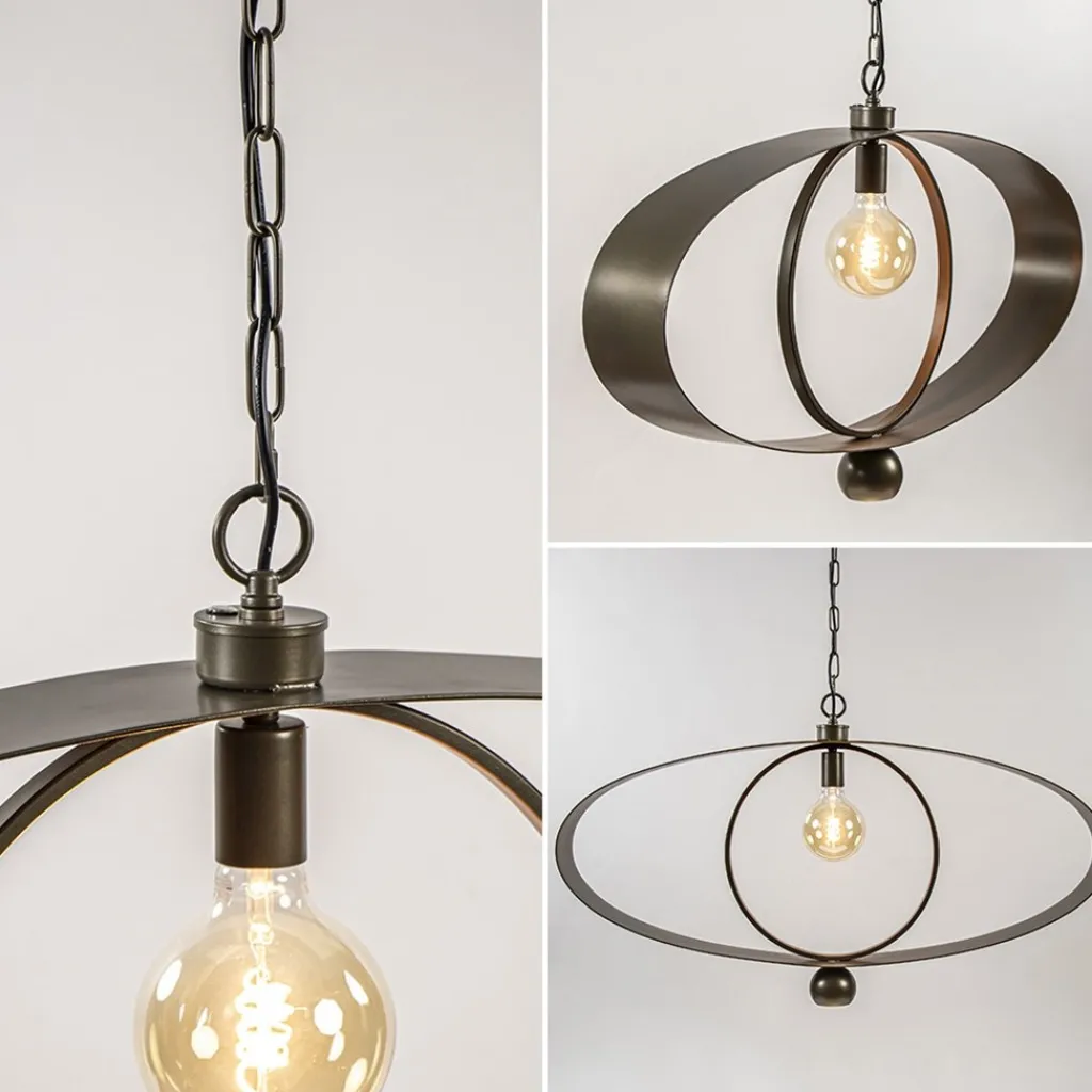 Ovale hanglamp brons metaal E27 + GU10>Straluma Clearance