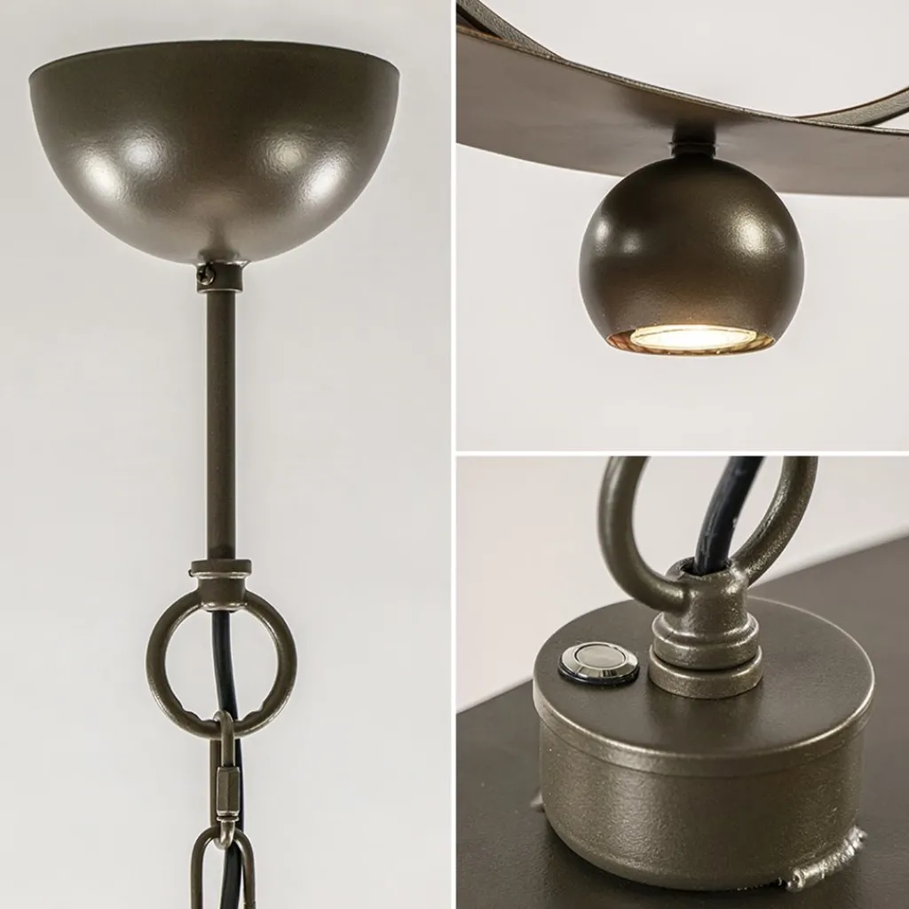 Ovale hanglamp brons metaal E27 + GU10>Straluma Clearance