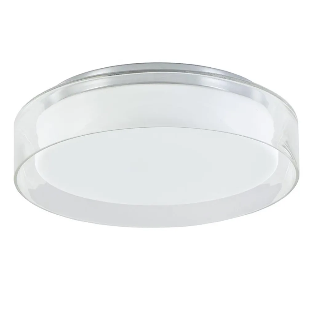 Plafondlamp chroom/clear IP44 3-step dim>Straluma Outlet