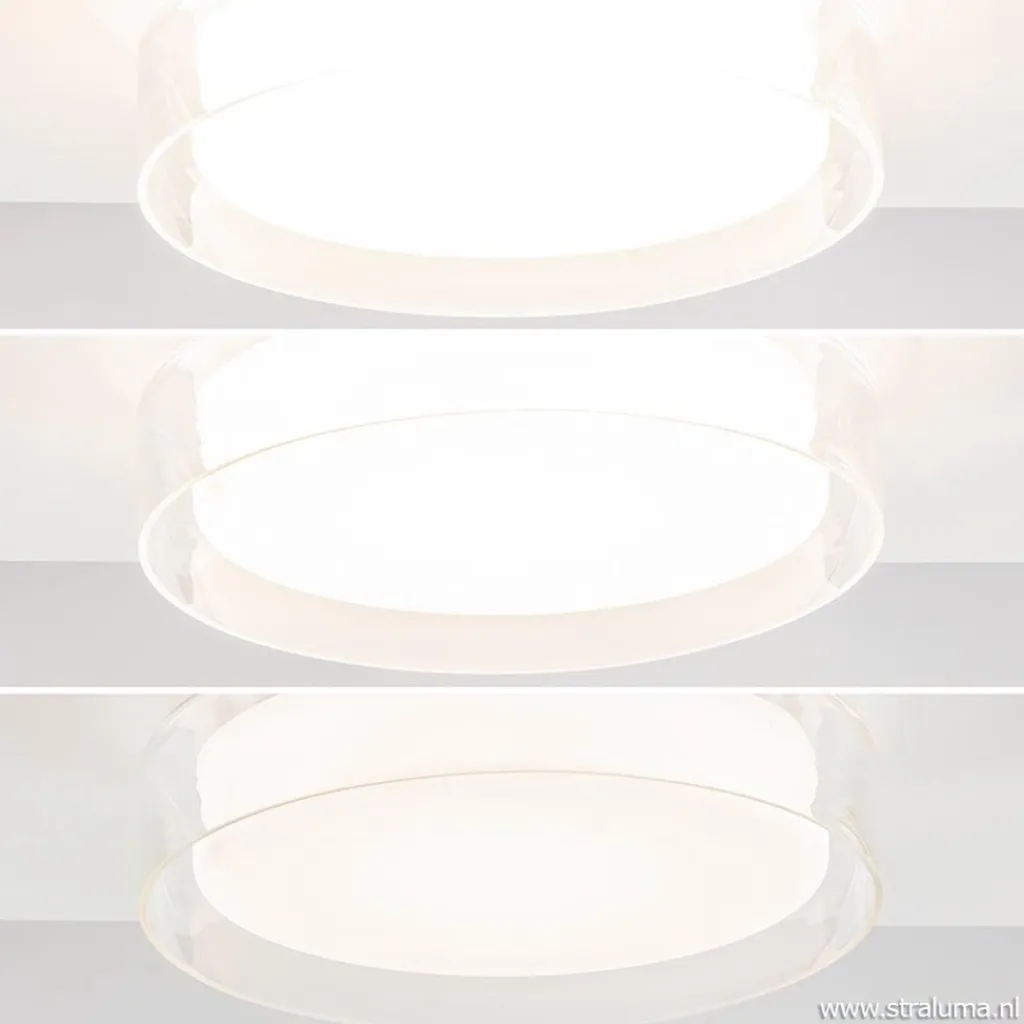 Plafondlamp chroom/clear IP44 3-step dim>Straluma Outlet