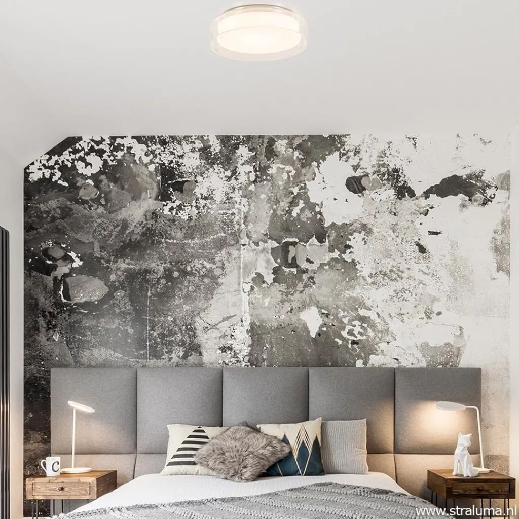 Plafondlamp chroom/clear IP44 3-step dim>Straluma Outlet