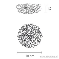 **Plafondlamp Clizia 78cm fumé><noscript><img width=