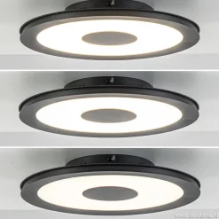**Plafondlamp disc 32cm zwart 3-step dim><noscript><img width=