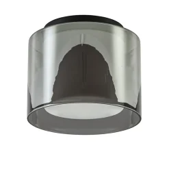Plafondlamp Ice 23cm zwart/smoke IP44>Straluma Hot