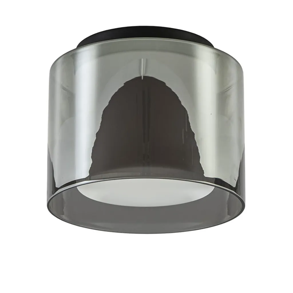 Plafondlamp Ice 23cm zwart/smoke IP44>Straluma Hot
