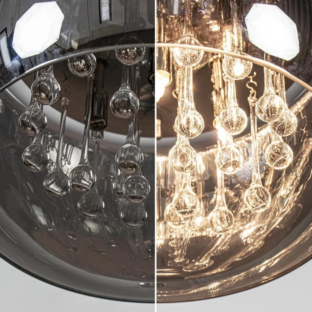 Plafondlamp Pearl Raindrops smokey glas>Straluma Clearance