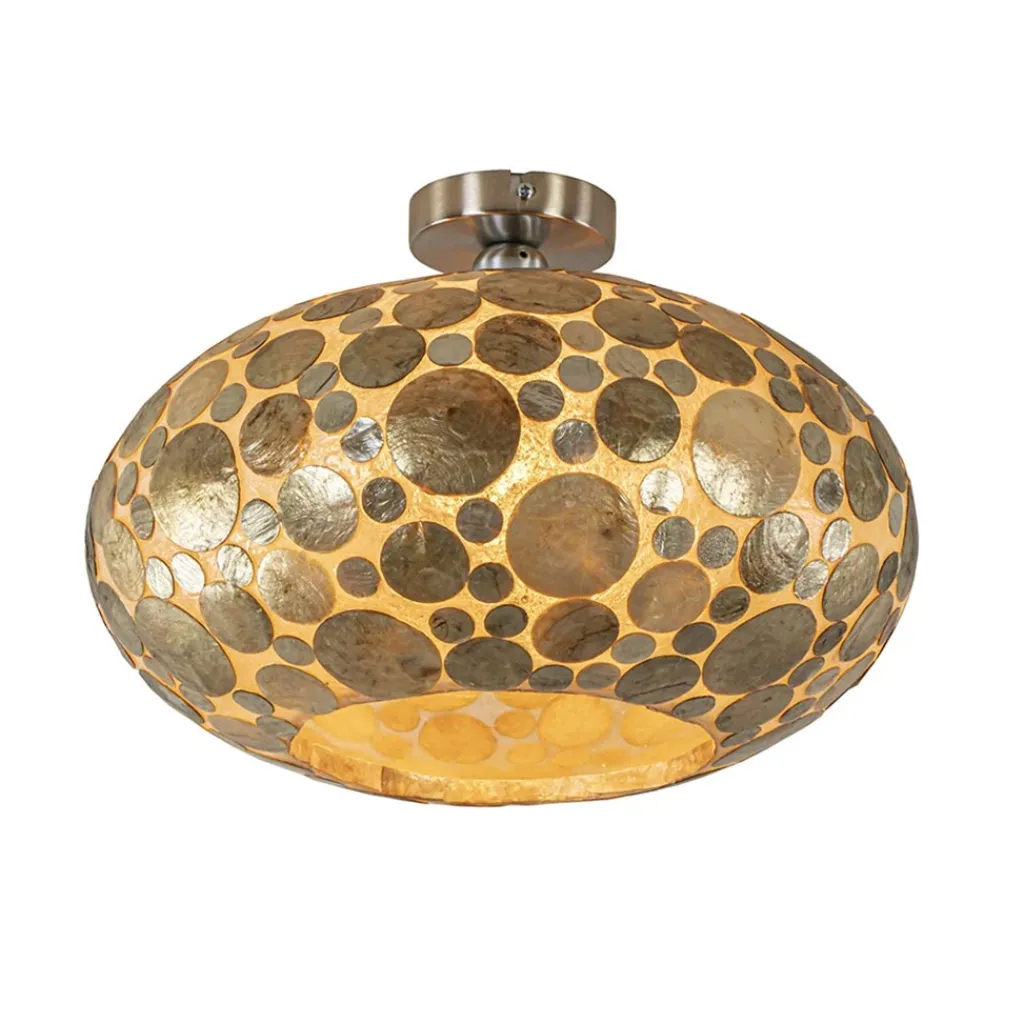 Plafondlamp Ufo goud schelpen 40cm>Straluma Clearance