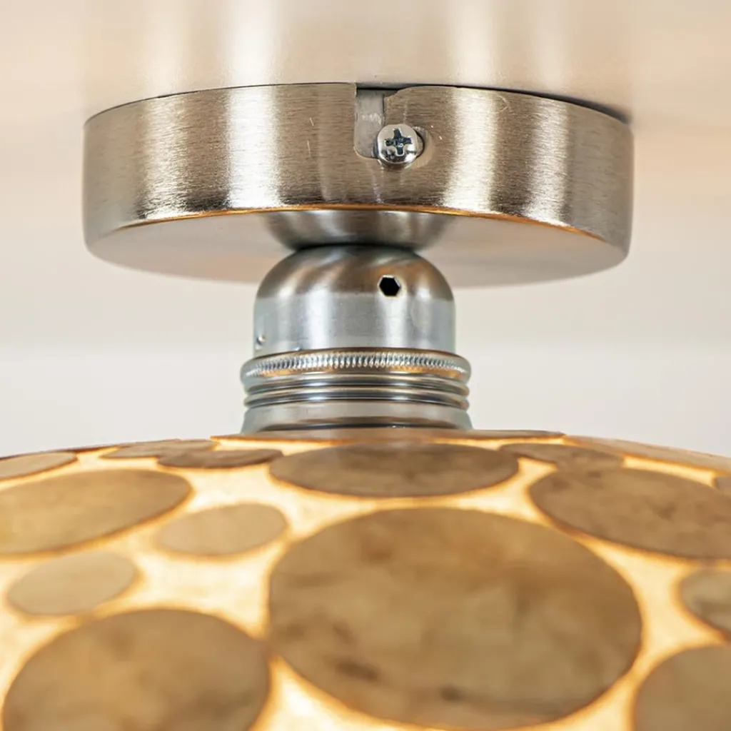 Plafondlamp Ufo goud schelpen 40cm>Straluma Clearance