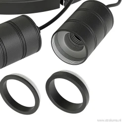 Plafondplaat 3-l rond 40cm zwart excl.lb>Straluma Outlet