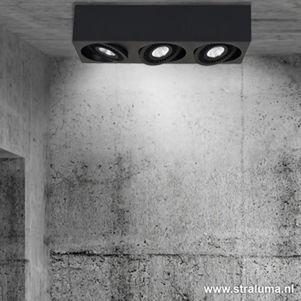 Plafondspot Eye 3L box zwart led 3000k>Straluma Best Sale