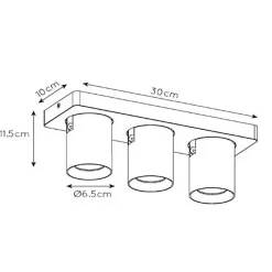 Plafondspot 3-lichts balk gunmetal gu10><noscript><img width=
