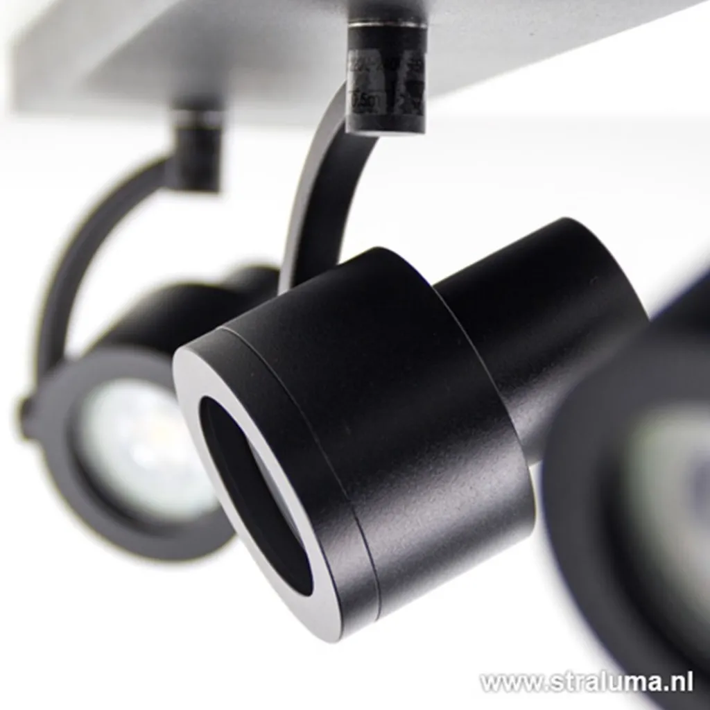 Plafondspot mat zwart balk 3-lichts gu10>Straluma New