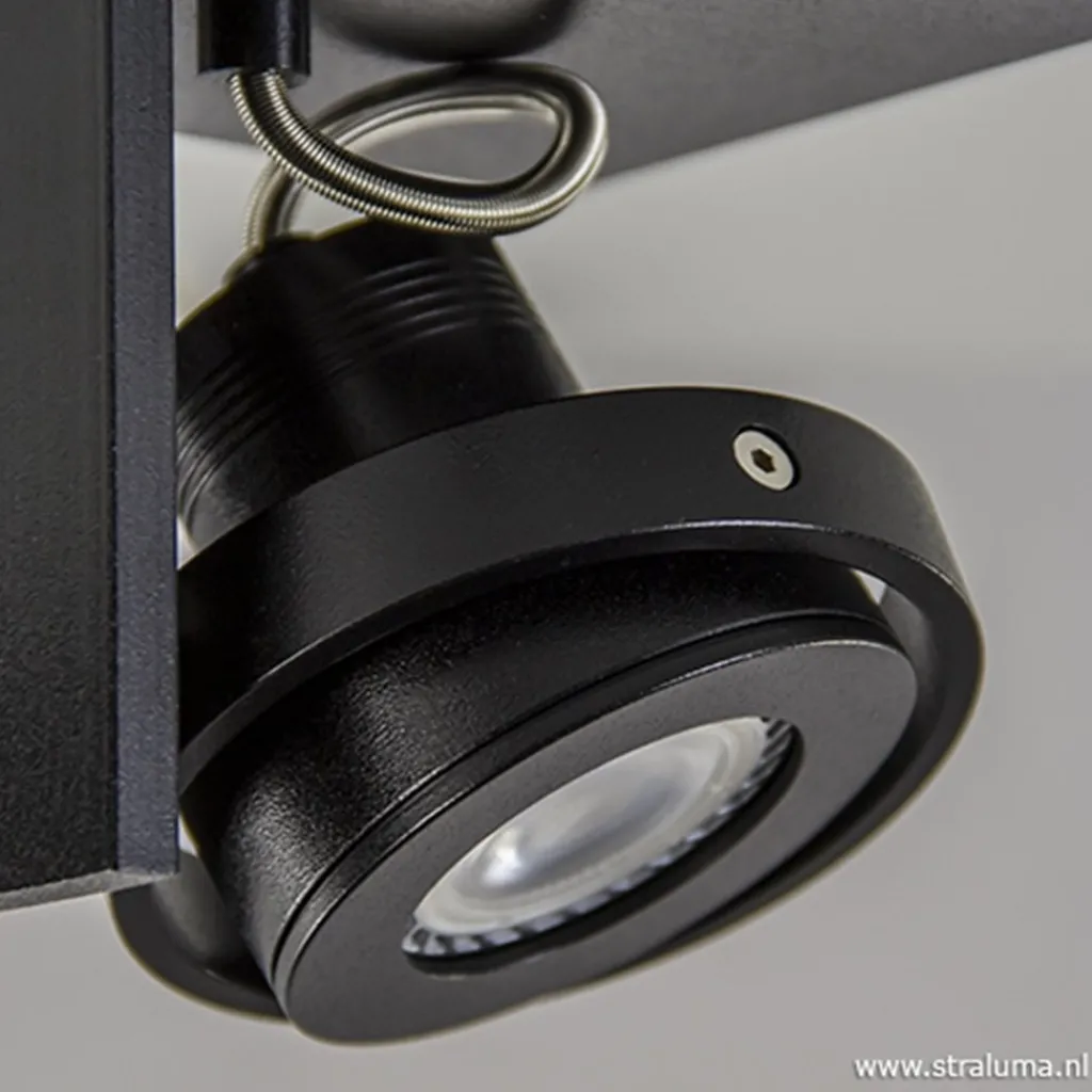 Plafondspot Quatro 1L zwart incl.gu10>Straluma Flash Sale