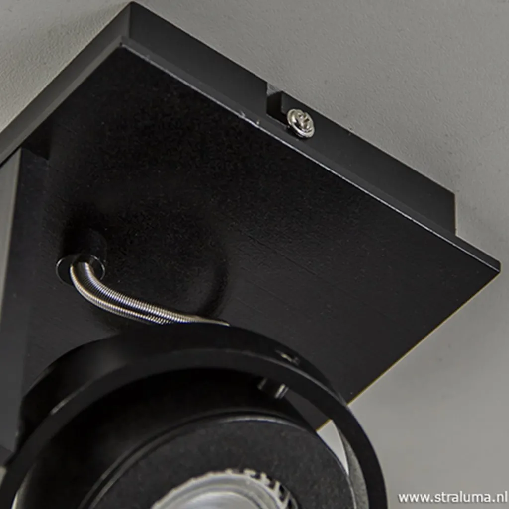 Plafondspot Quatro 1L zwart incl.gu10>Straluma Flash Sale