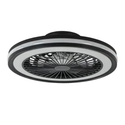 Plafondventilator zwart inclusief dimbaar LED en kleur>Straluma New