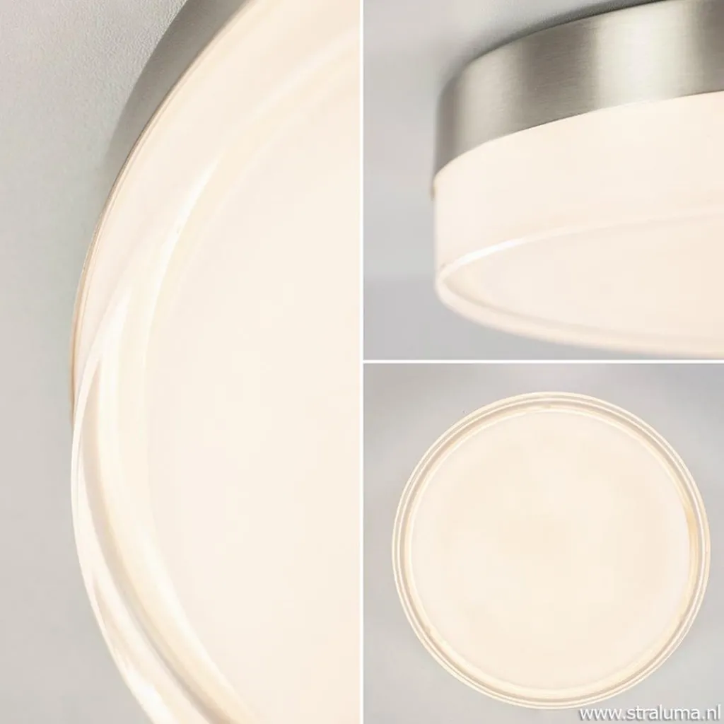 **Plafonniere nikkel opaal IP44 3-step d>Straluma Flash Sale