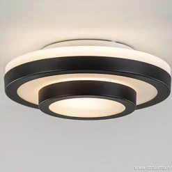 Plafonnière Master zwart+opaal glas IP44>Straluma Shop